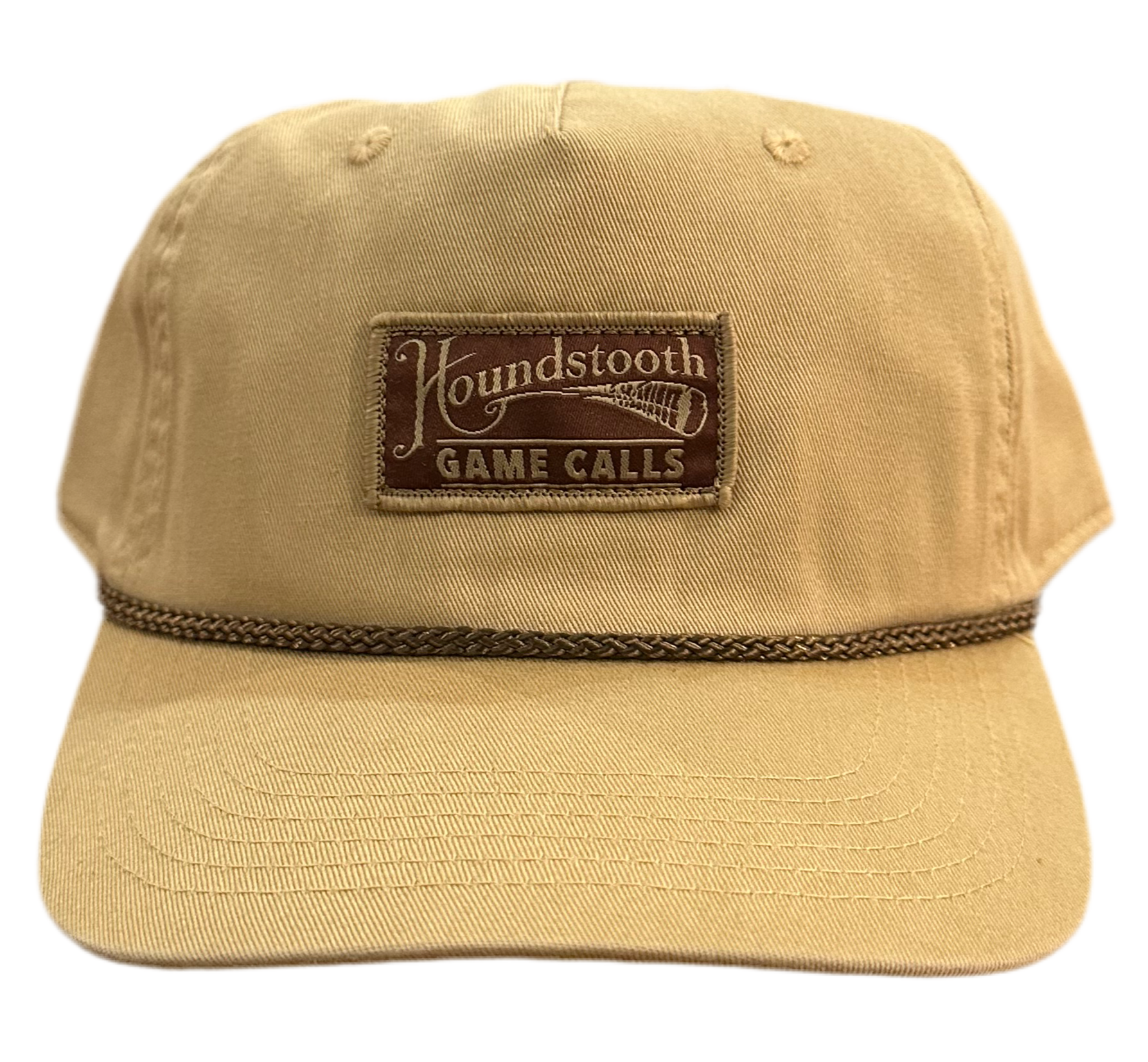 Houndstooth Game Calls Rope Hat – Khaki Vintage Patch Hat  display picture 1