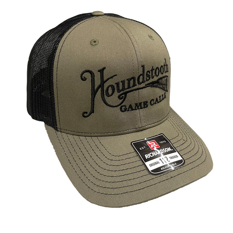 Houndstooth Game Calls Turkey Feather Olive/Black Mesh Snap Back Hat