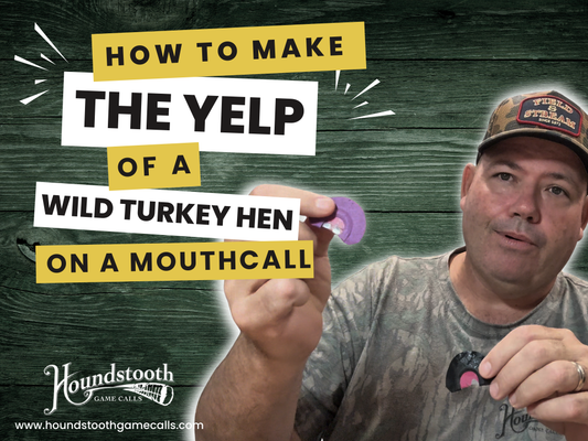 Lyle holding a mouth call showing us How To Get the Clear Front End of a Turkey Yelp