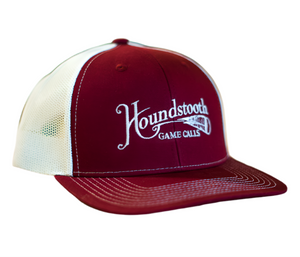 Houndstooth Maroon & White Snap Back Trucker Hat