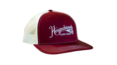 Houndstooth Maroon & White Snap Back Trucker