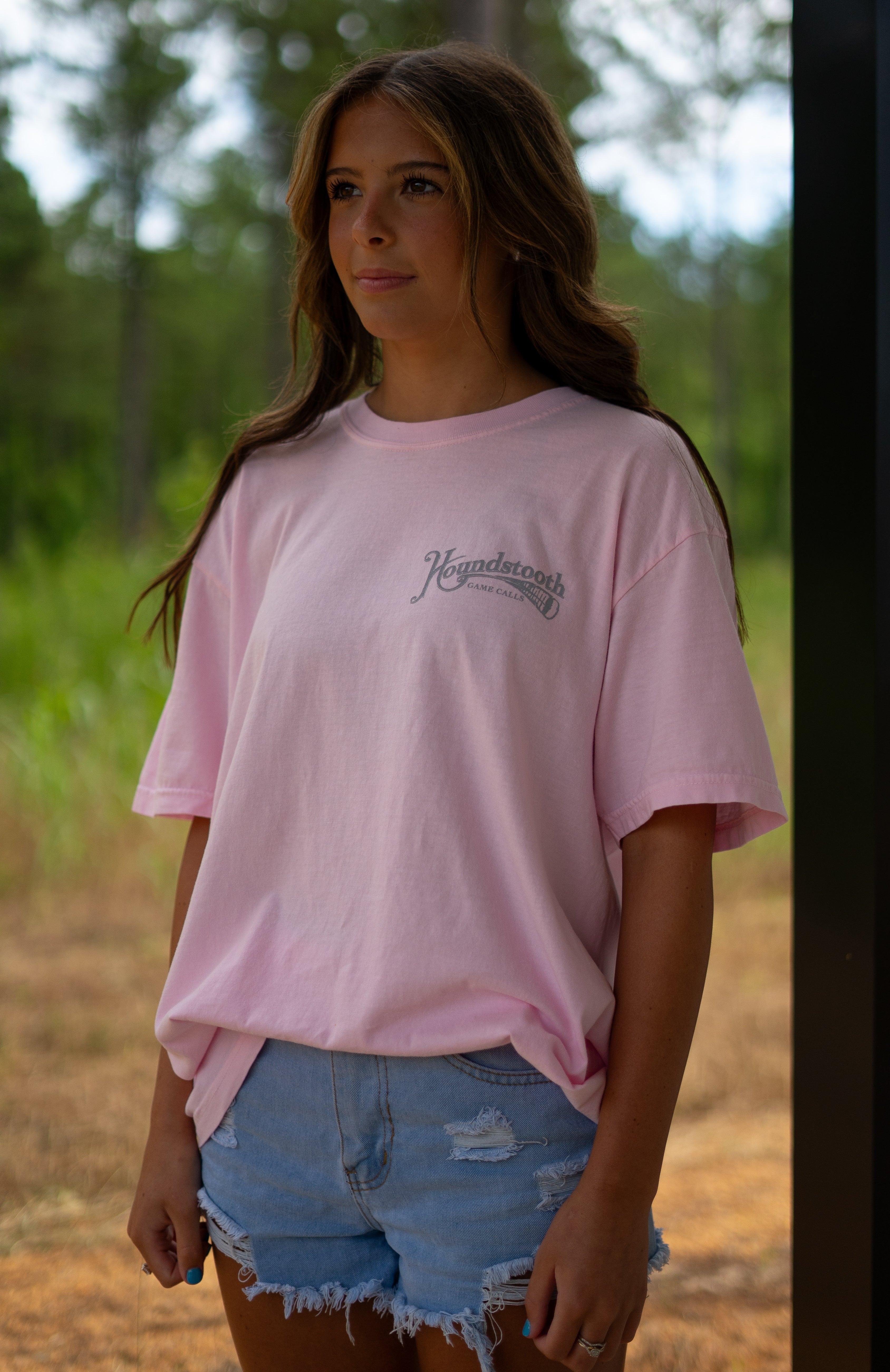 Houndsooth Pink Short Sleeve T-Shirt