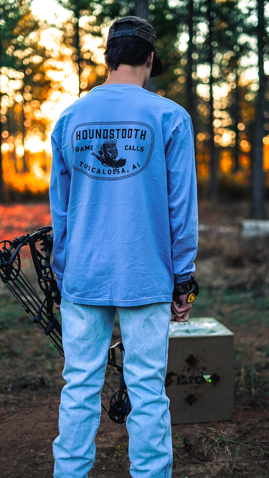 Houndstooth Flying Longbeard Long Sleeve T-Shirt