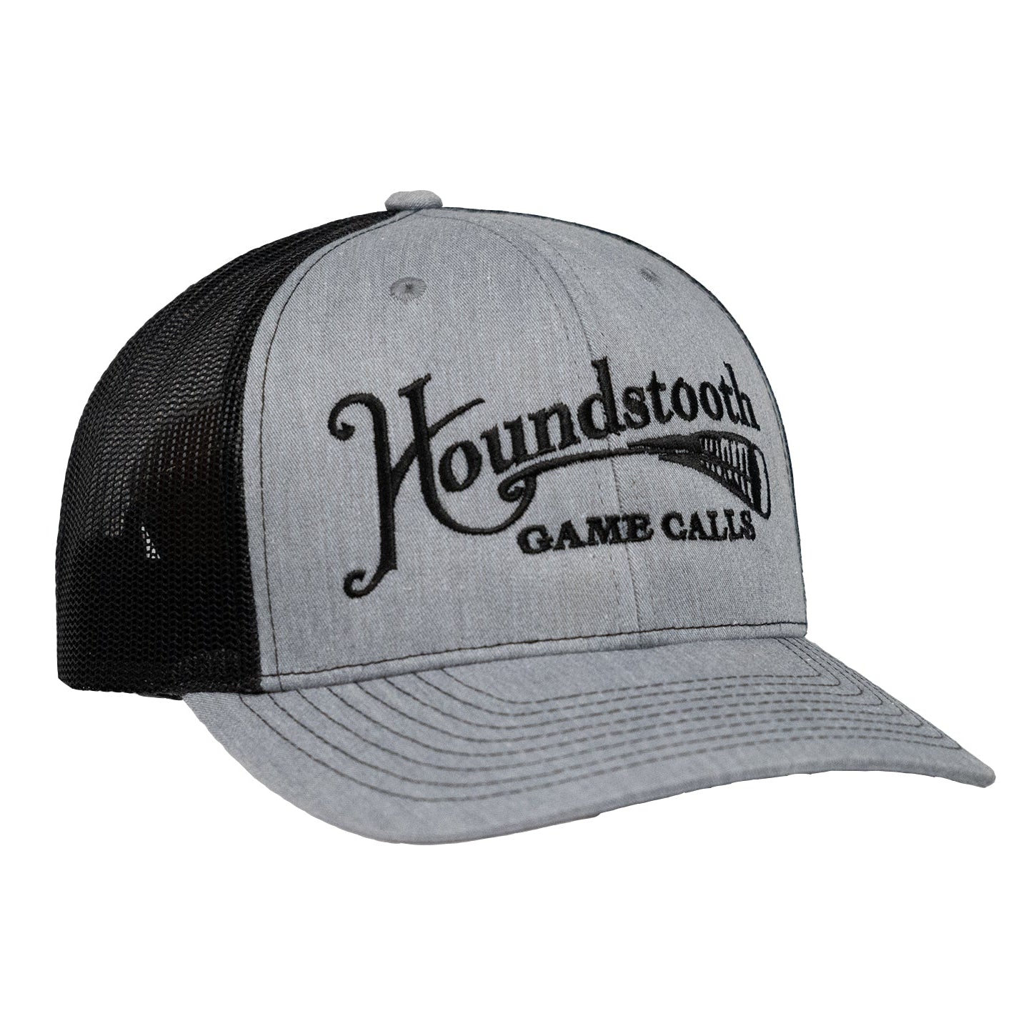 Houndstooth Heathered Grey Black Mesh Snap Back Hat