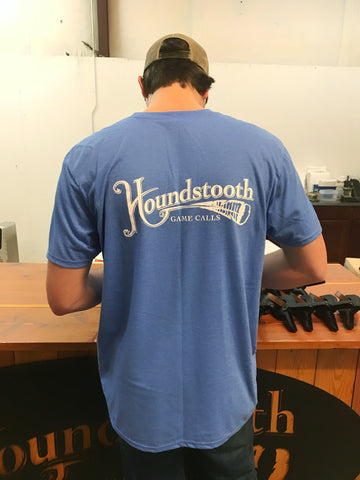 Heathered Blue Houndstooth Logo Shirt